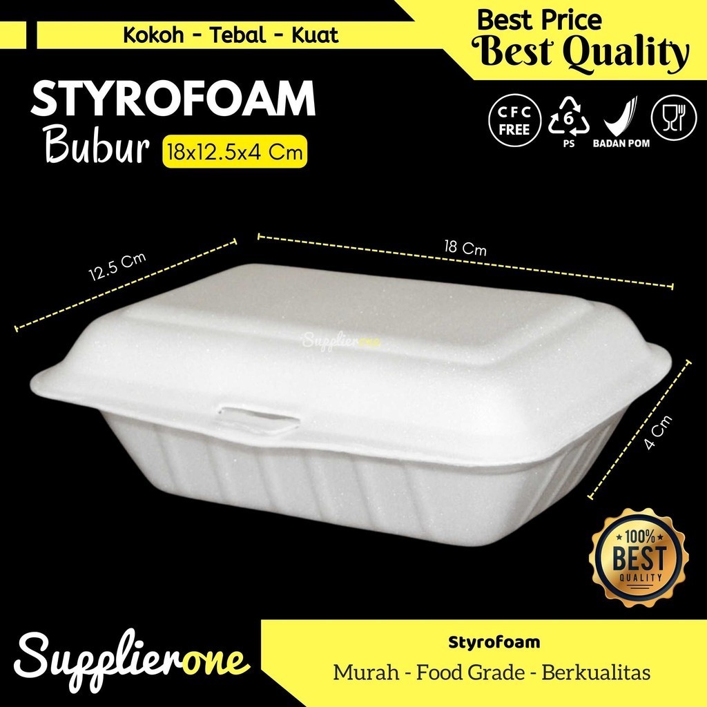 Jual Styrofoam Bubur / Styrofoam 18x12.5x4 Cm / Sterofoam Makanan ...