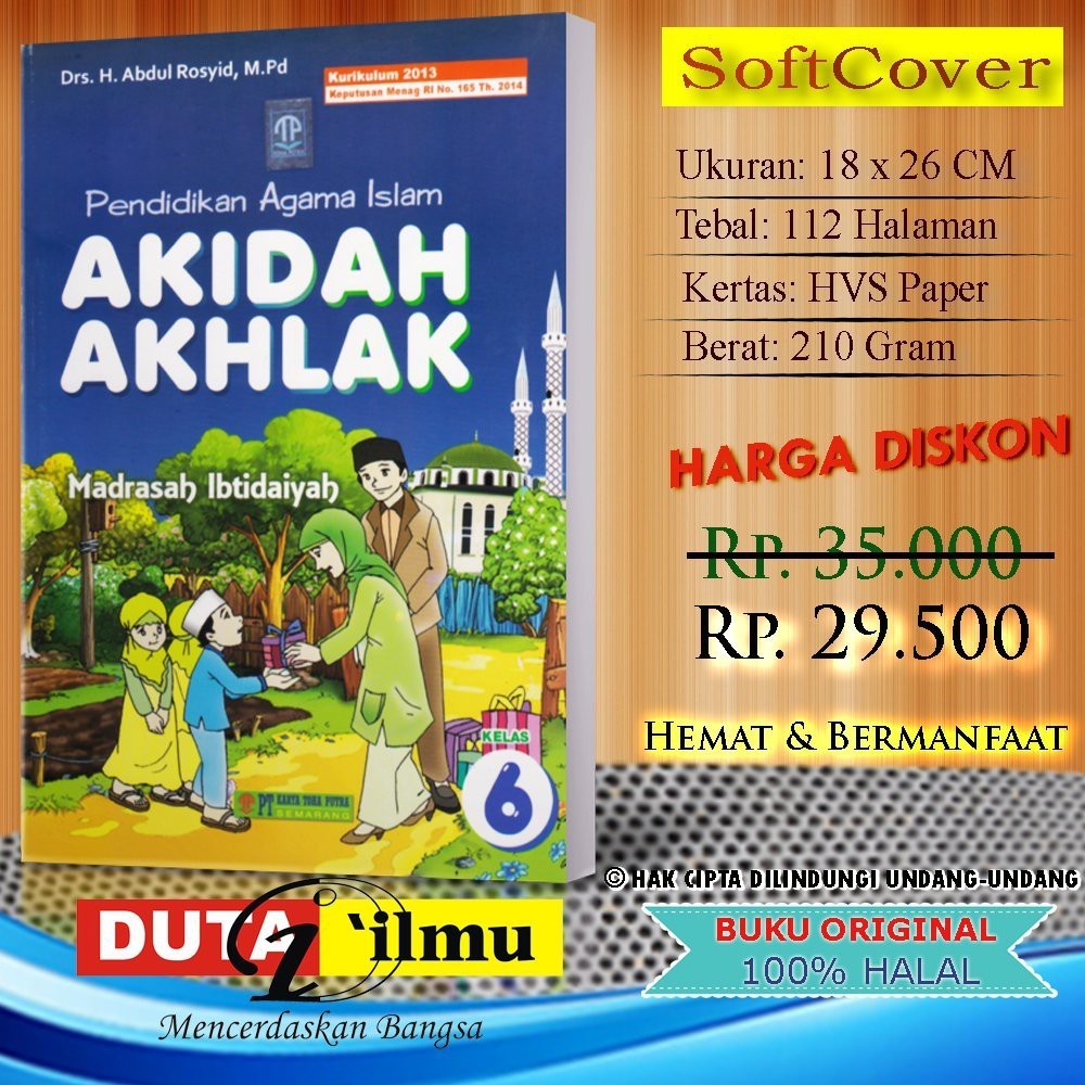 Jual AKIDAH AKHLAK 6 Pelajaran untuk Madrasah Ibtidaiyah MI Kelas 6 ...