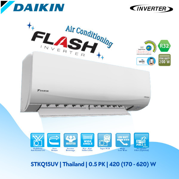 Jual Daikin AC Split Flash Inverter 0.5 PK Thailand STKQ15UV ...