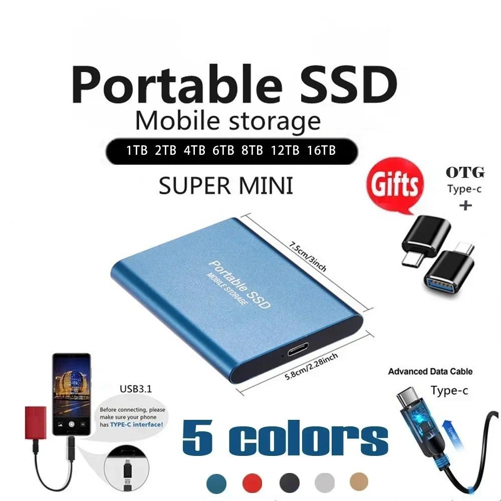 Jual Portable SSD 1TB/2TB External Solid State Drive USB 3.0/Type-C ...