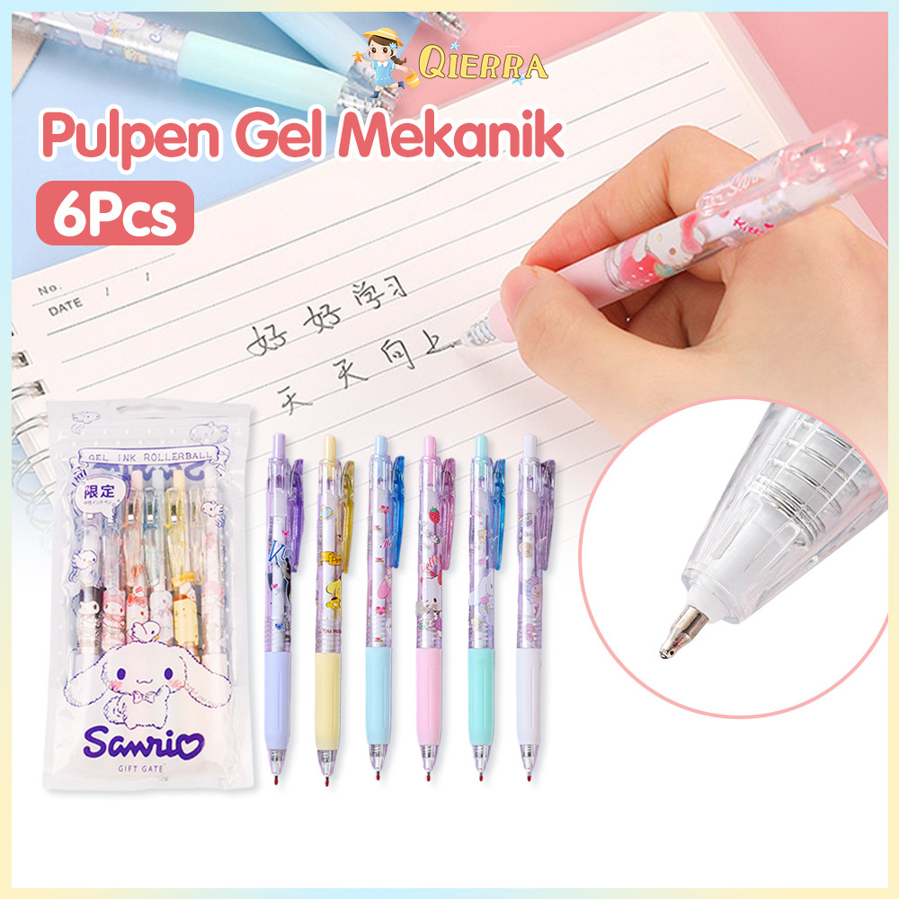 Jual Qierra 6pcs Pulpen Gel Mekanik Korea Import Ballpoint Mekanik ...