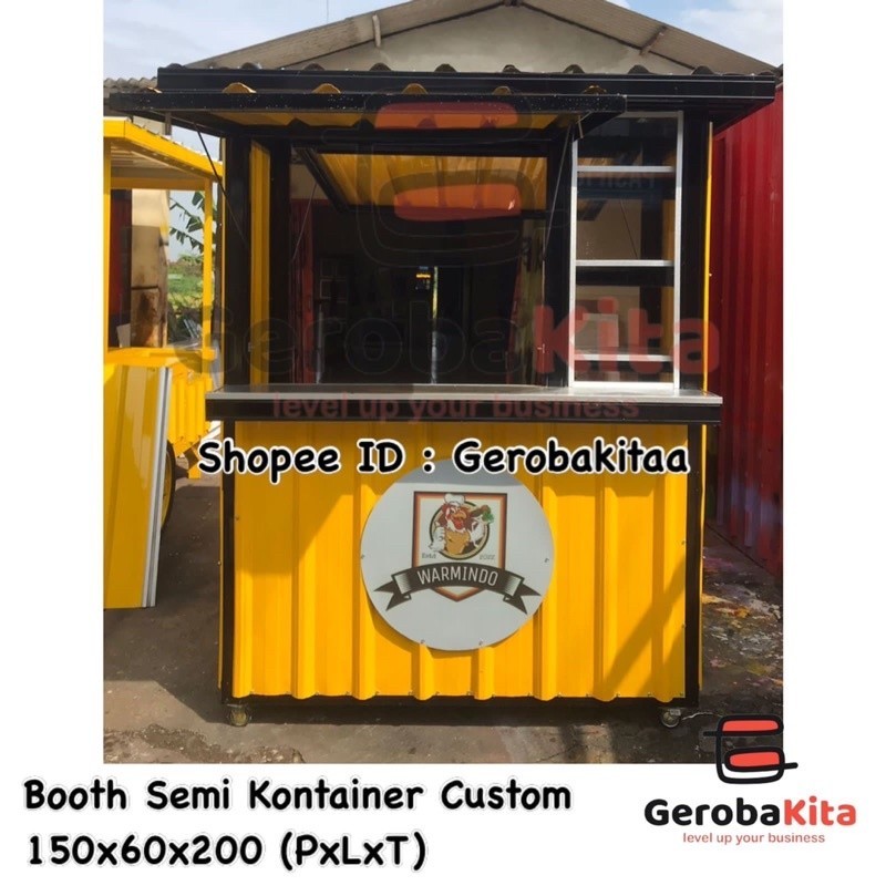 Jual Booth Semi Container Custom Kaca Etalase Gerobak Jualan Dengan