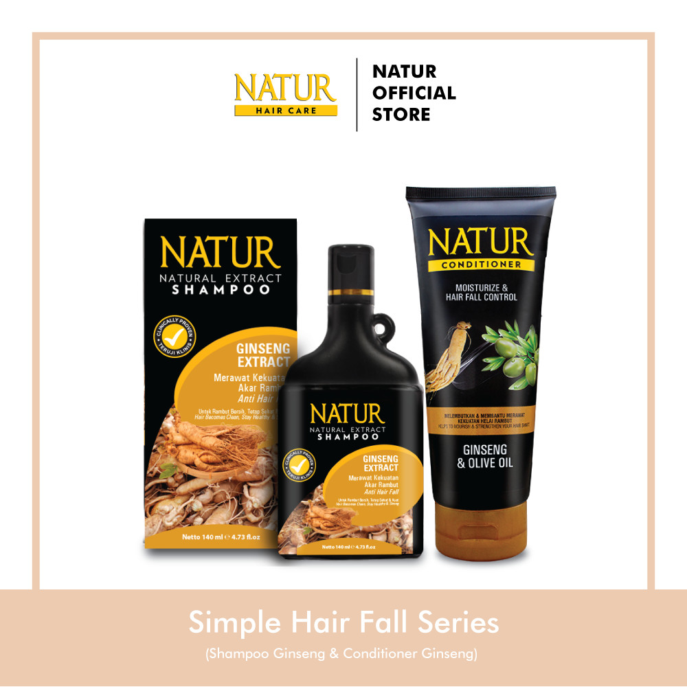 Jual Paket Shampoo Conditioner NATUR Rambut Rontok Anti Hair Fall ...