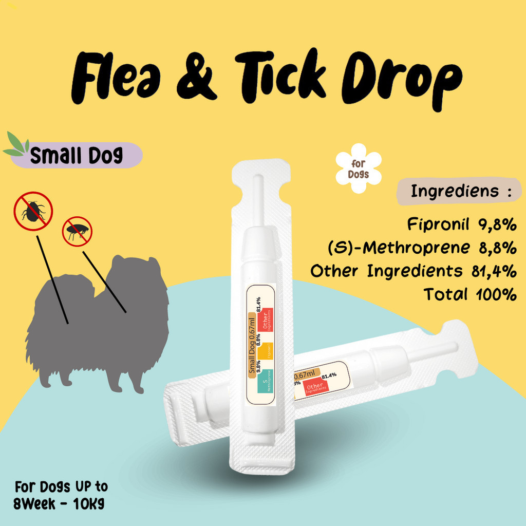 Jual Flea & Tick Drop | 1 Dose/PiPettes | 0.67ml | Obat Kutu Small Dog ...