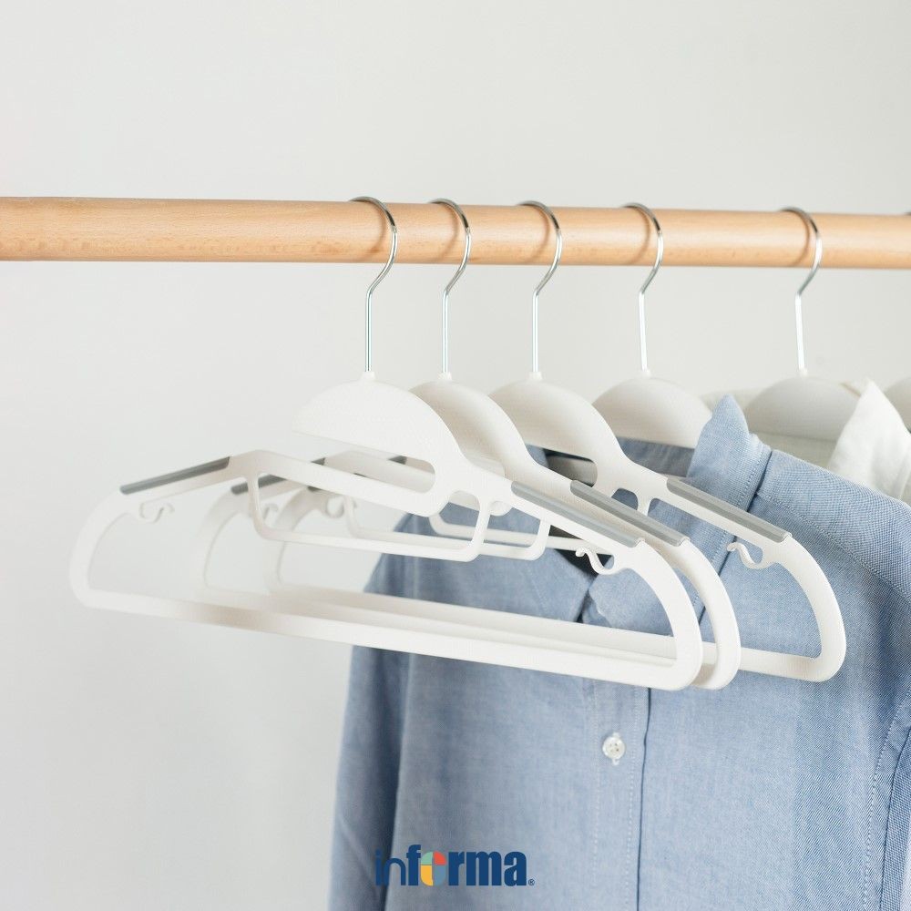 Jual Informa Smart Hanger Baju Plastik Anti Slip 41.3 cm Set 5 pcs ...