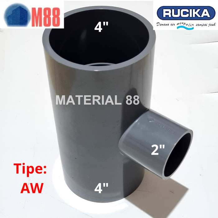 Jual RUCIKA Vlok Tee 4 x 2 inch AW - Reducer Te 4x2 Pipa PVC | Shopee ...