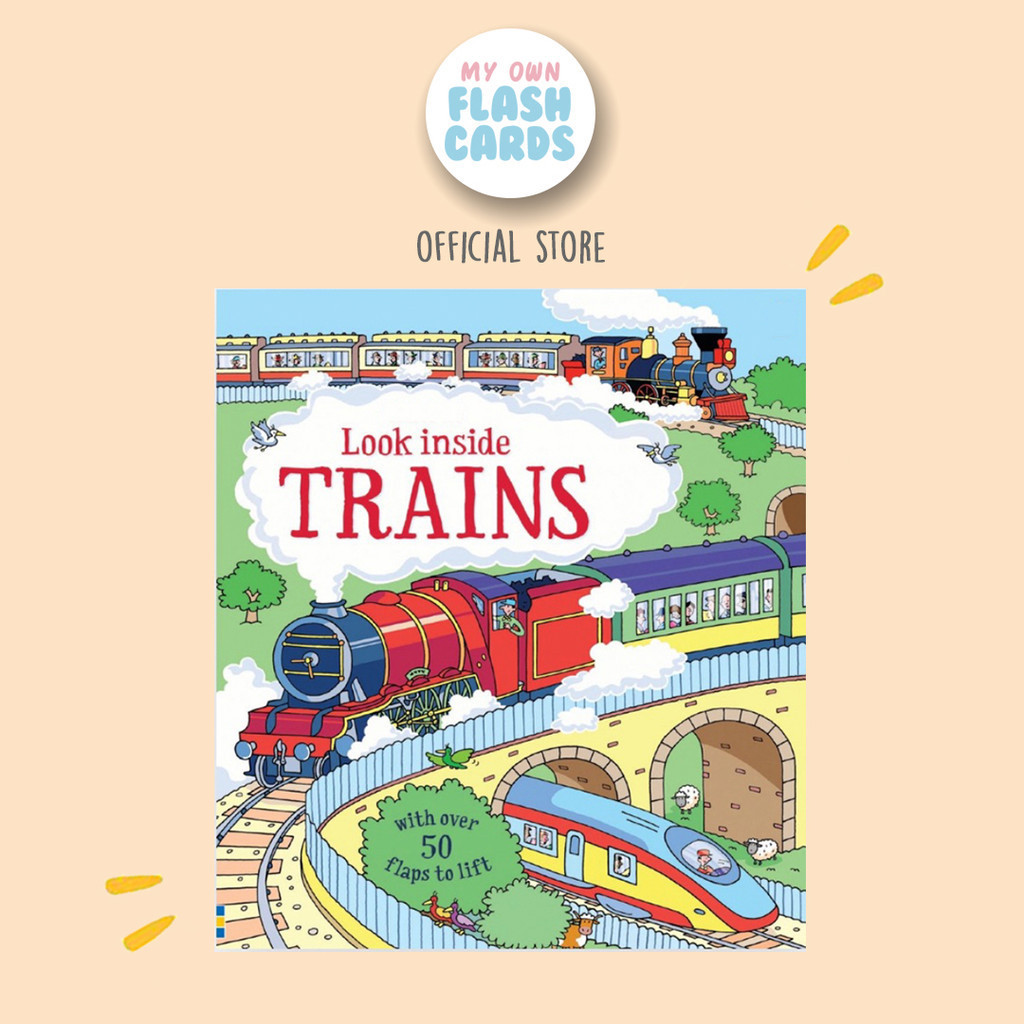 Jual Trains - Look Inside Board Book Children Education Buku Import ...