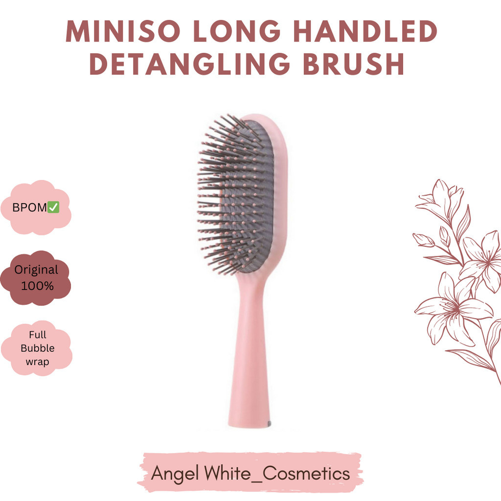 Jual MINISO LONG HANDLED DETANGLING BRUSH Shopee Indonesia