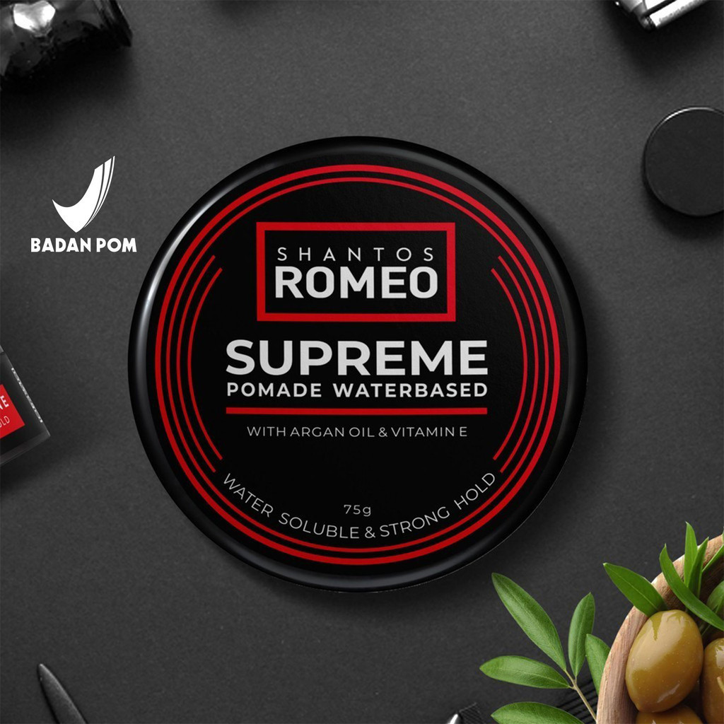 Jual SHANTOS ROMEO Supreme Pomade Waterbased 75GR SYU | Shopee Indonesia