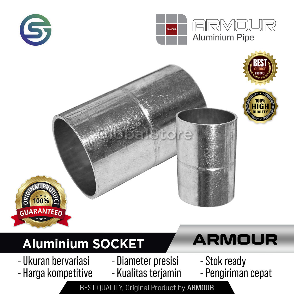 Jual SOCKET ALUMINIUM 22mm 28mm 35mm 42mm / SOCK SAMBUNGAN PIPA ...