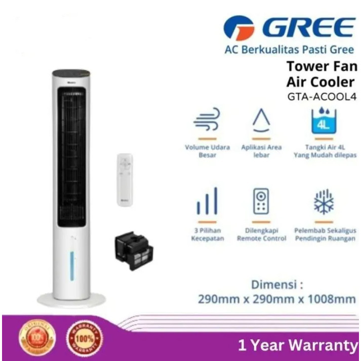 Jual Gree Tower Fan Air Cooler Liter In With Humidifier Gta Acool Shopee Indonesia