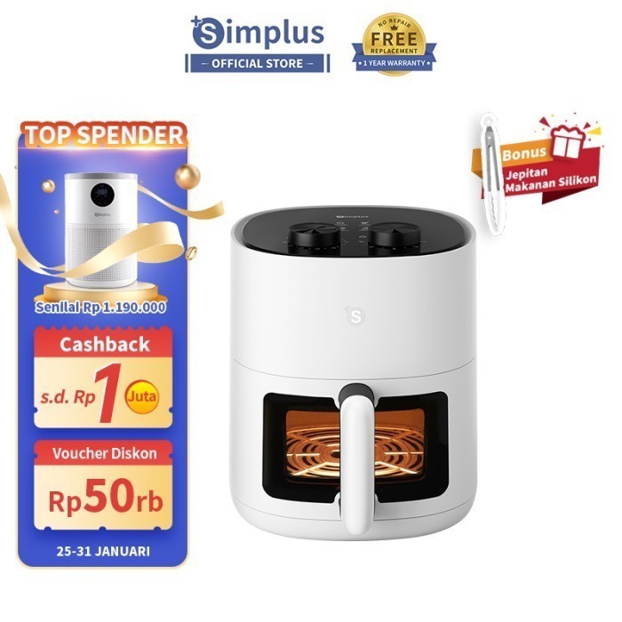 Jual PROMO SPESIAL 70% Simplus Air Fryer 5L Kaca Visual Airfryer