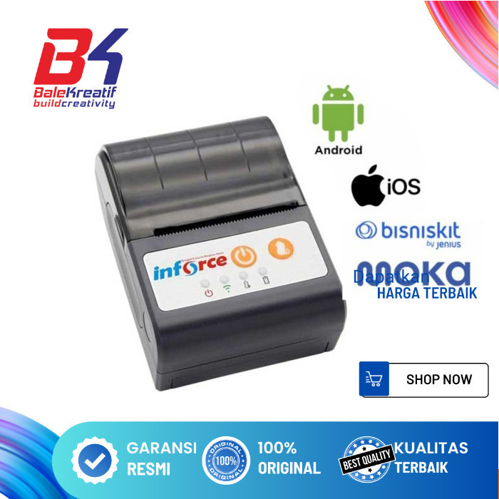 Jual INFORCE PRINTER THERMAL KASIR P58C USB BLUETOOTH With Battery ...