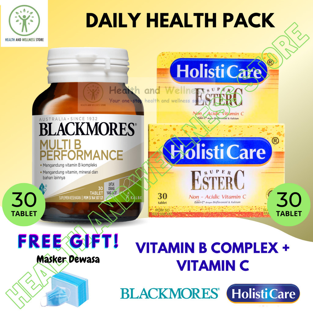 Jual Blackmores Multi B Performance 30 Tablet Dan Holisticare Ester C ...
