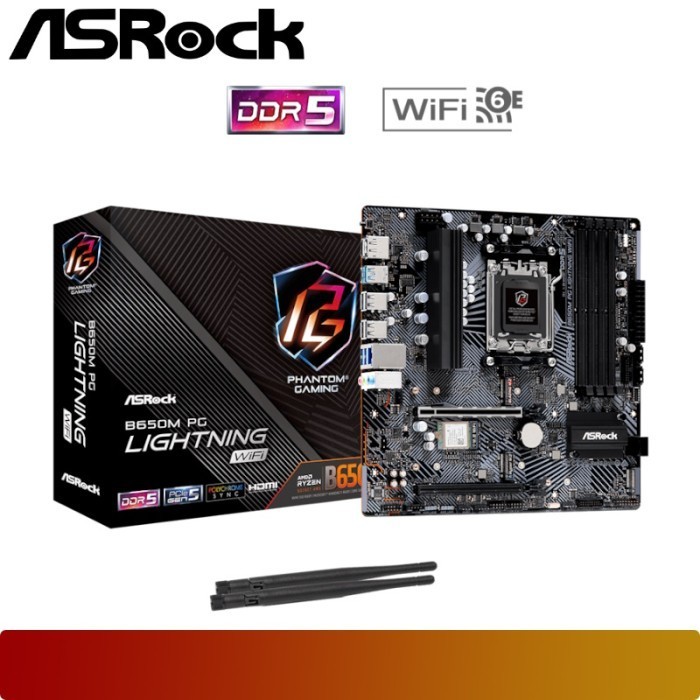 Jual ASROCK B650M PG Lightning WiFi AMD B650 AM5 DDR5