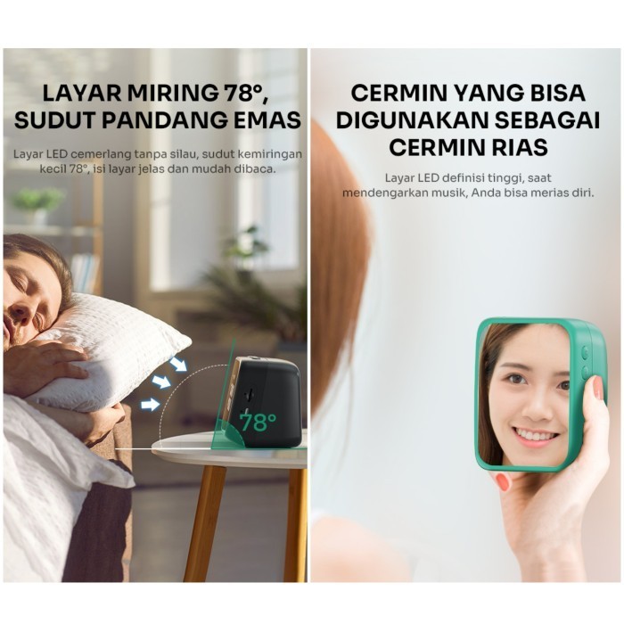 Jual ROBOT RB170 Speaker Bluetooth 5.3 Digital Clock Alarm Portable ...