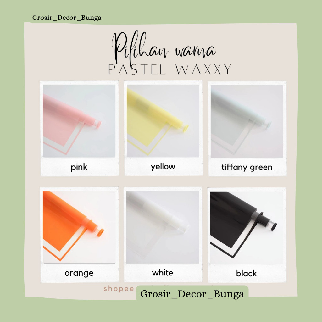 Jual [SW] PASTEL WAXXY OPP WRAPPING PAPER TRANSPARENT FRAME GOLD LINE ...