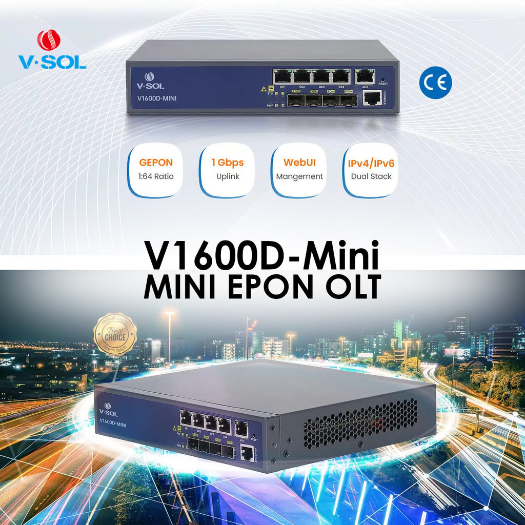 Jual VSOL V1600D Mini 4 Port EPON OLT L2 Single AC Power NO SFP ...