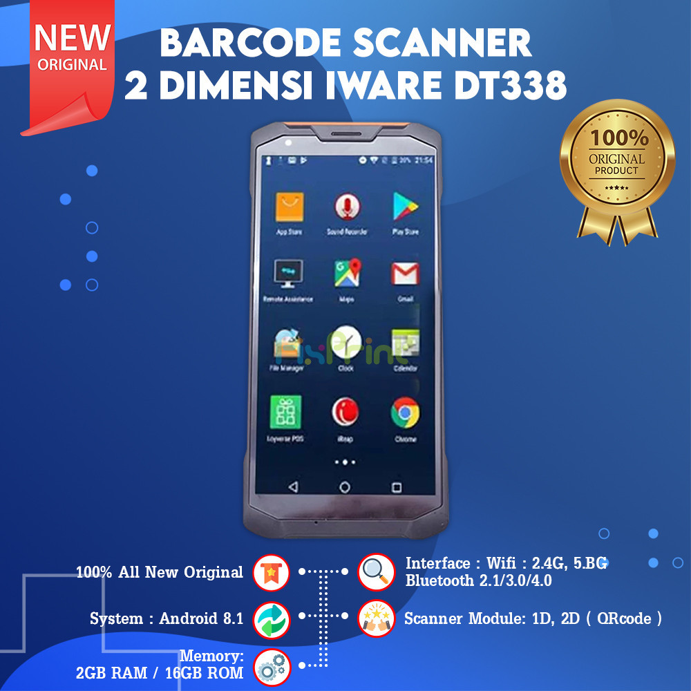 Jual PDT Android Handheld 2D Barcode Scanner - Iware Z DT338 ZDT-338 ...