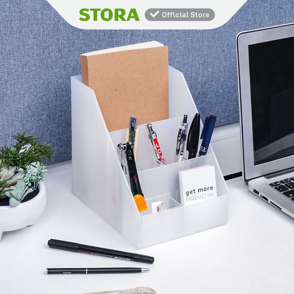 Jual Stora Wabi Sabi Organizer Meja Dengan Kompartemen Buku - Putih ...