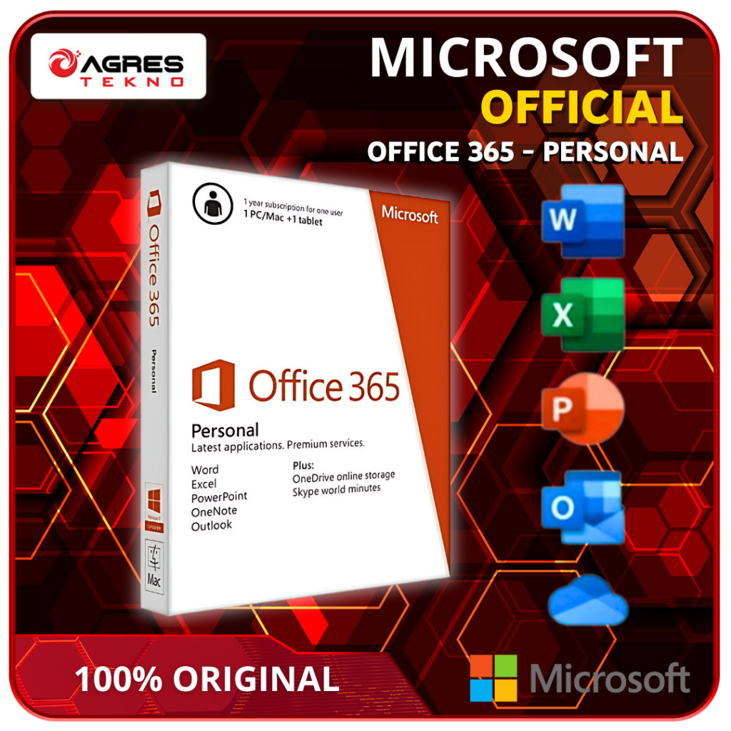 Jual MICROSOFT Office 365 ORIGINAL Personal 1 User Subscription 1 Year ...