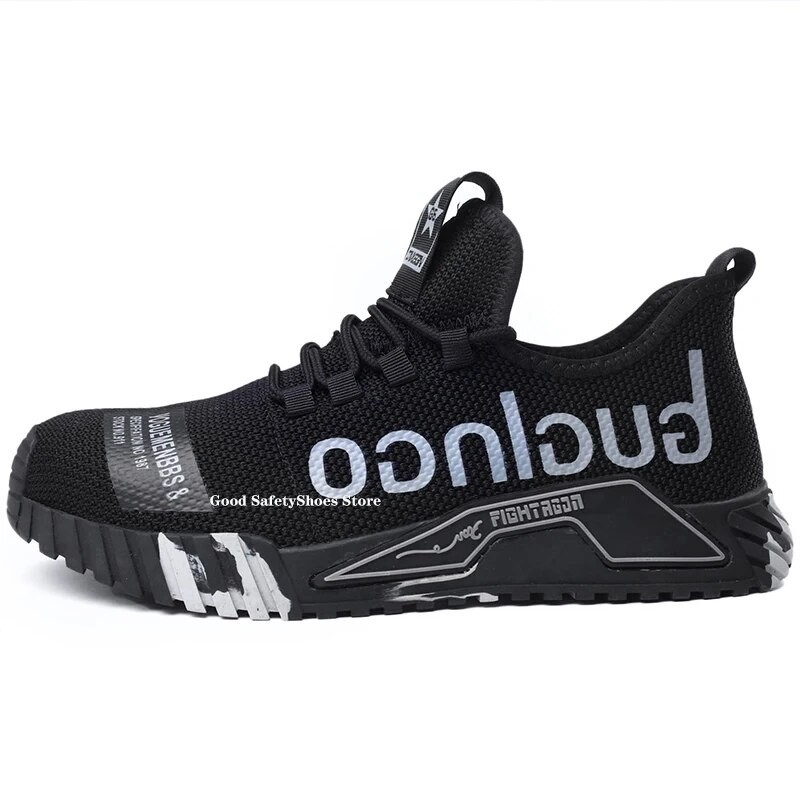 Jual Men Safety Shoes Breathable Lightweight Work Sneakers Steel