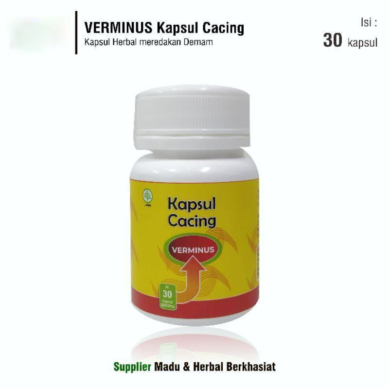 Jual Verminus Kapsul Cacing 12 / 30 kapsul obat Tipes meredakan sakit ...