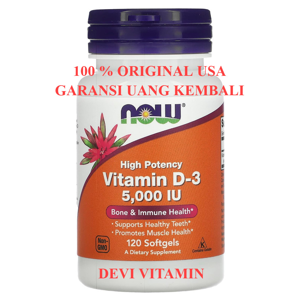 Jual NOW VITAMIN D3 K2 5000 10000 2000 1000 IU ISI 120 180 240 360 ...
