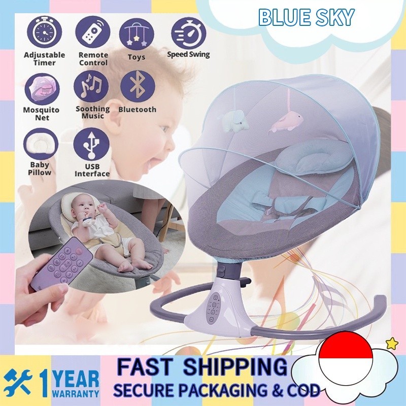 Jual BLUE SKY With Remote Control Ayunan Bayi Bouncer Elektrik Baby Swing Otomatis Shopee