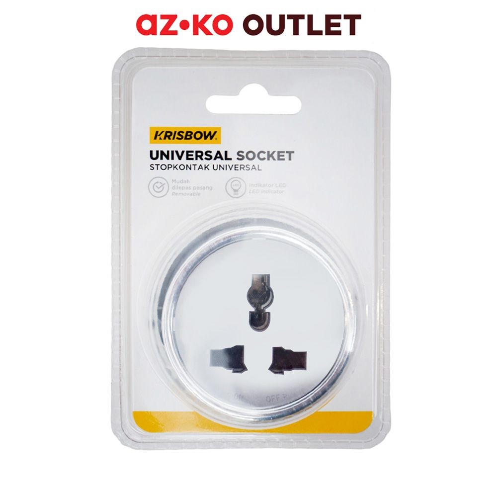 Jual Krisbow Stop Kontak Universal Round - Silver | Shopee Indonesia