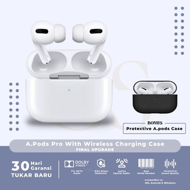 Jual Headset Bluetooth Pods Pro With Wireless Charging Case Spatial ...