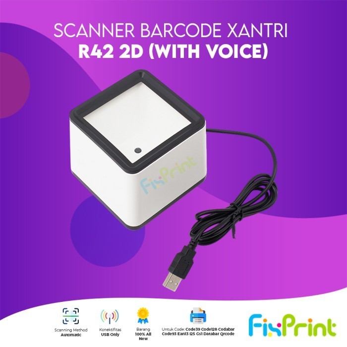Jual Fixprint Barcode Scanner Xantri R42 USB 2 Dimensi Portable ...