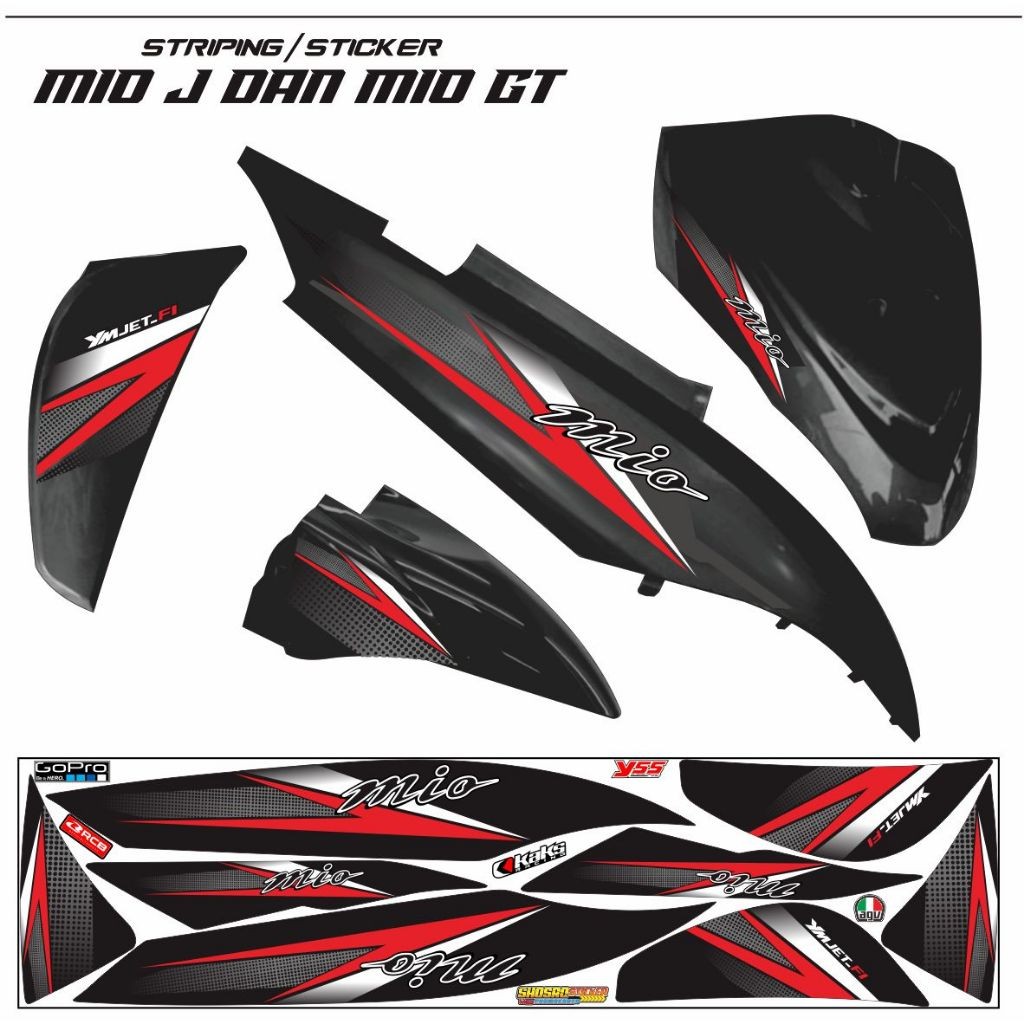 Jual STIKER ALL MOTOR MIO J / VARIASI STRIPING MIO GT VARIASI MIO J ...