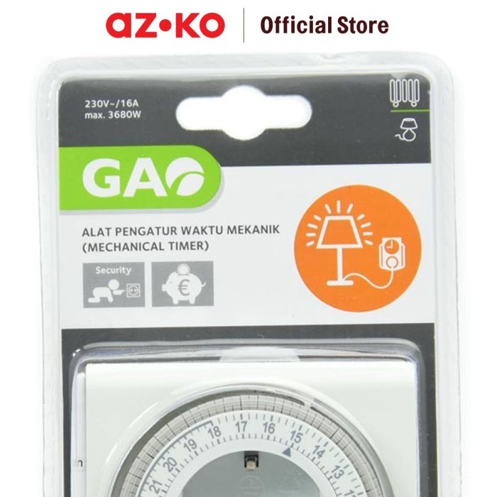 Jual AZKO Gao Stop Kontak Timer Mekanik 7Gd | Shopee Indonesia