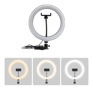 EOM ✔️ LAMPU RINGLIGHT 26cm Ring Fill Light RingSelfie 26 Cm Make Up Vlog Lengkap Holder HP