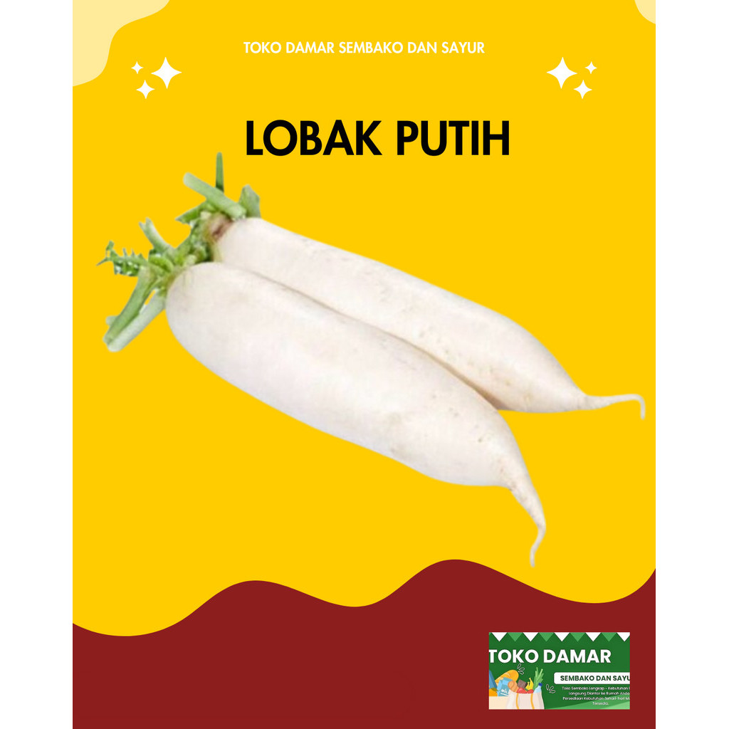 Jual Lobak Putih Lobak Putih Sayuran Segar Sayuran Lobak 500 Gram