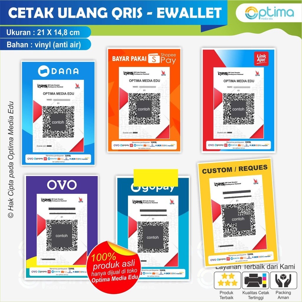 Jual CETAK ULANG STIKER QRIS | Shopee Indonesia
