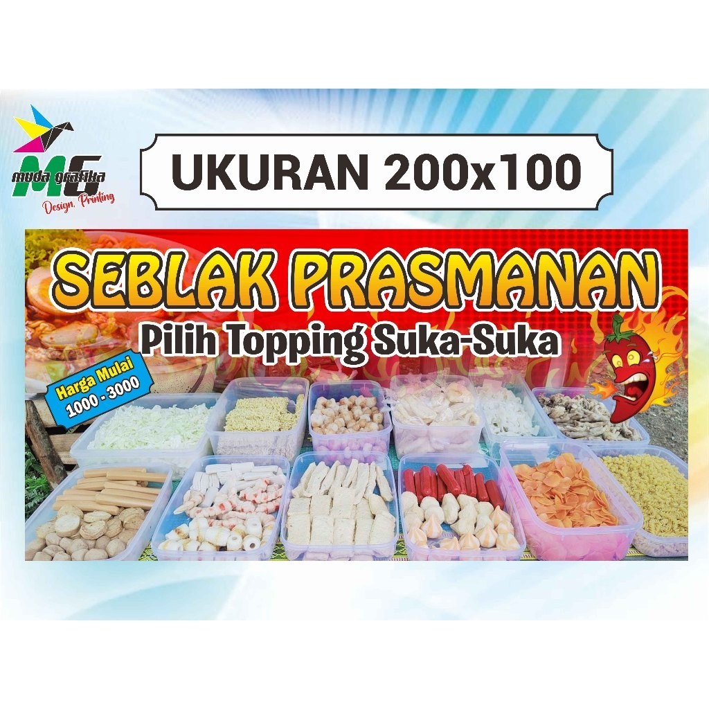 Jual Spanduk Seblak Prasmanan/Banner Warung Seblak/Seblak Prasmanan 2x1 ...