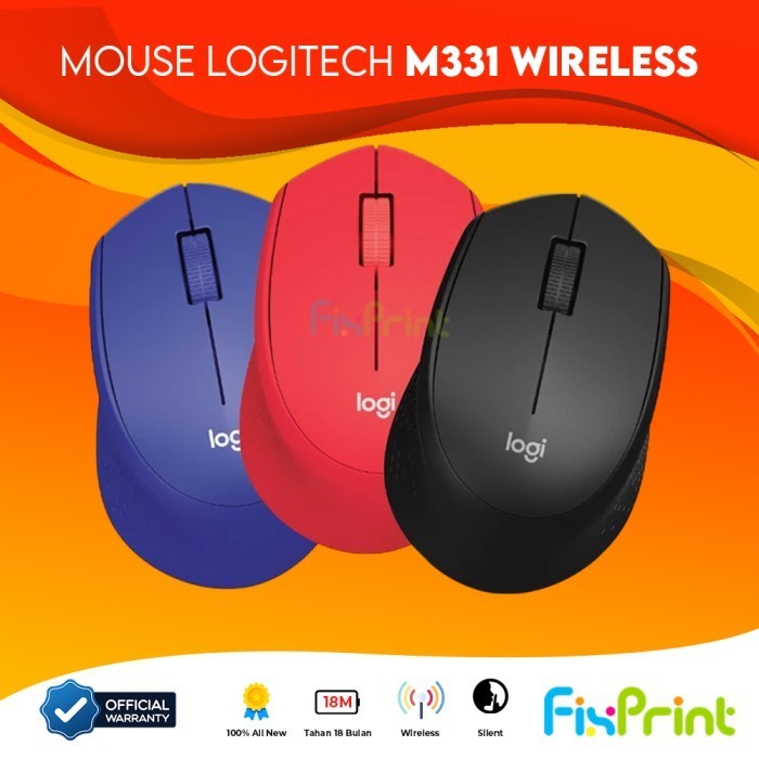 Jual Mouse Wireless Logitech M331 Black Red Blue Silent Plus Logitech ...