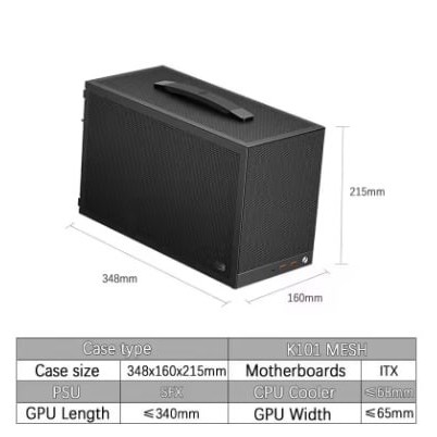 PCCOOLER / PC COOLER MINI K101 Mesh - Mini ITX - Grey