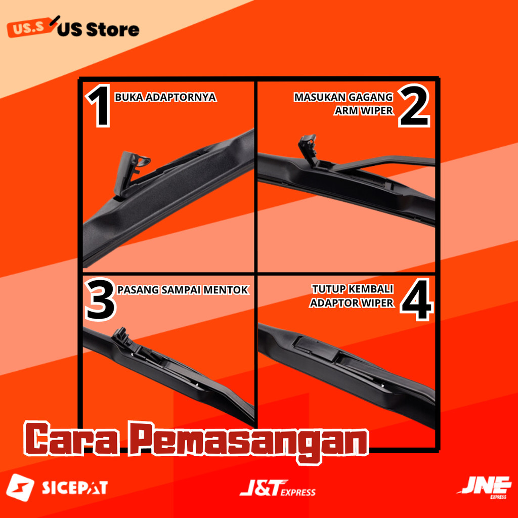 Jual Wiper Tipe Hybrid Blade Honda Grand Civic Frameless 1 Set Kiri dan ...