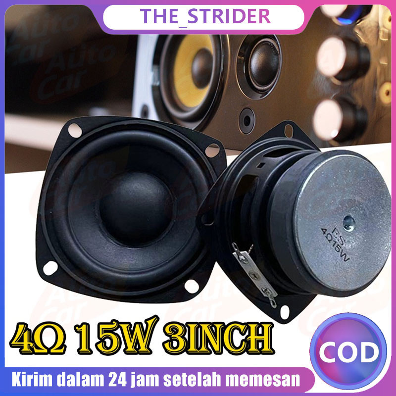【Pengiriman cepat dalam stok】2Pcs Mini Audio Portable Speakers Ohm 15W  Full Range Multimedia Speaker DIY For Home Theater Sound System inch 4Ω  15W
