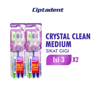 Ciptadent Sikat Gigi Crystal Clean Medium Kotak Isi 3 Pcs x2