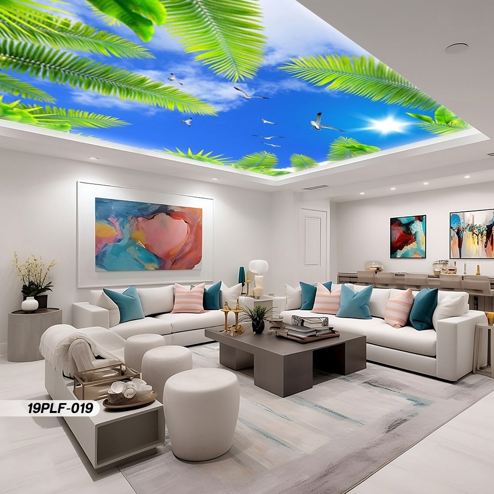 Jual Wallpaper Custom Ruang Tamu - Motif Plafon Langit - Wall Sticker ...