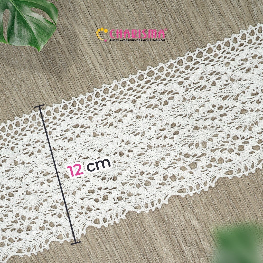 Jual Charisma Renda Kait Rajut A.0280 P - Renda Kait Putih / Renda Kait ...