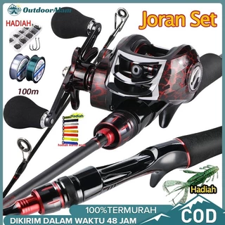 Set Joran Dan Gulungan Pancing, Joran Pancing 1.8M 2 Bagian Dengan Gulungan  Pancing Putar 12 + 1BB, Joran Pancing Karper Dan Bas