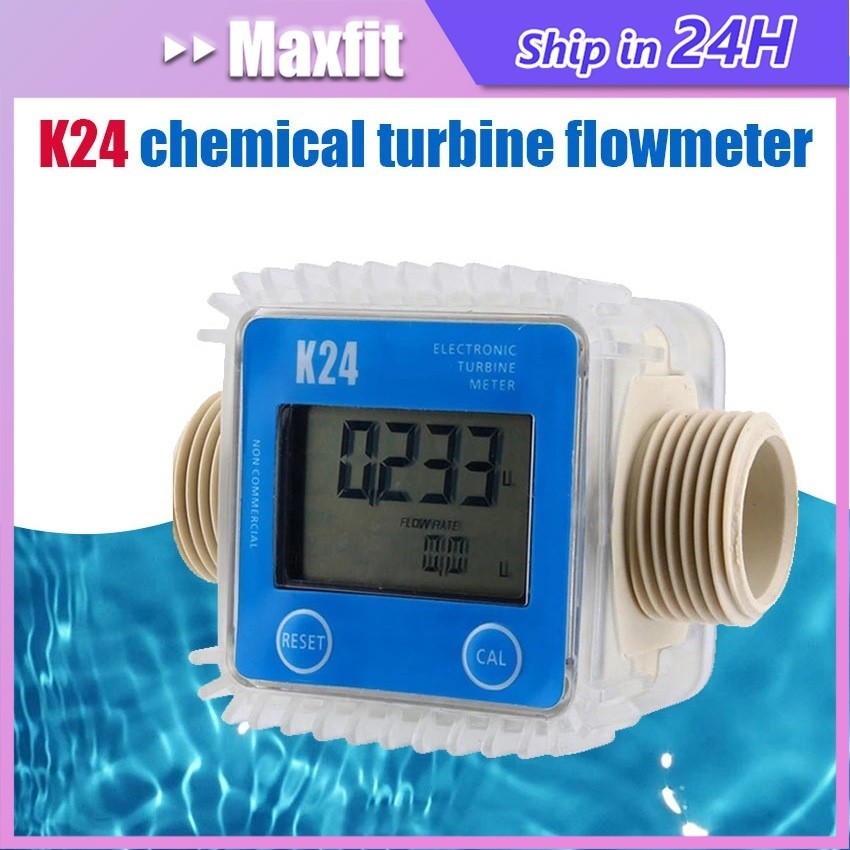 Jual Digital Lcd K24 Flow Meter Turbin Aliran Bahan Bakar Tester untuk