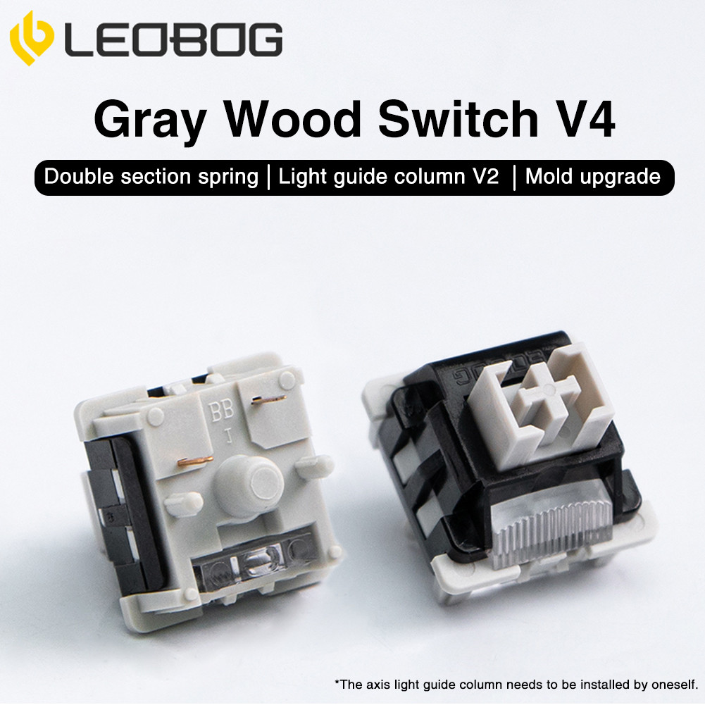 Jual LEOBOG Gray Wood V4 Switches 100 pcs 5 Pin 30gf Linear Switch POM ...