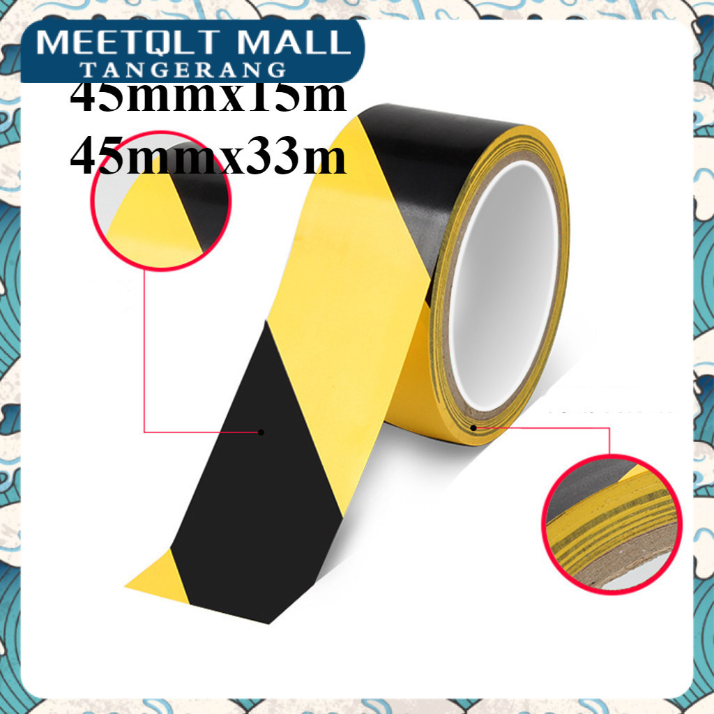 Jual Police Line Lakban Lantai Kuning Hitam Safety Line / Floor Marking ...
