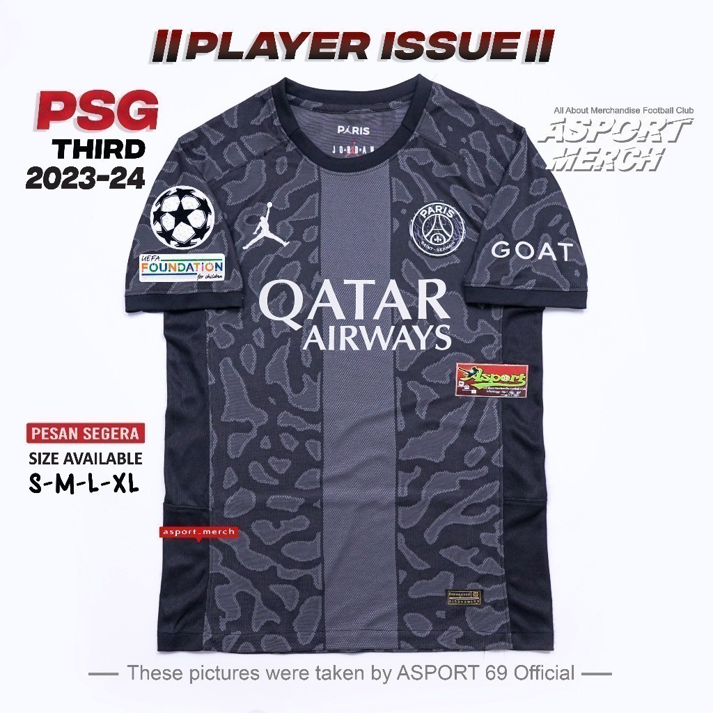 Jual PLAYER ISSUE JERSEY PSG THIRD 3RD 2023 2024 JERSEY PSG 3RD PI 23 ...